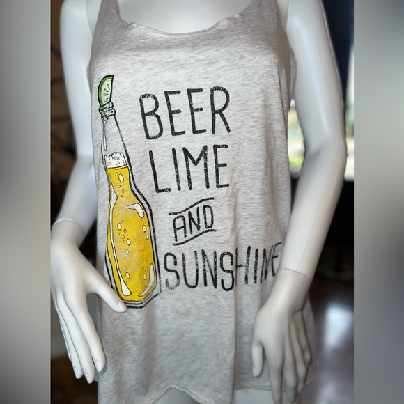 Beer Lime & Sunshine Tank Top XL - Picture 2 of 2